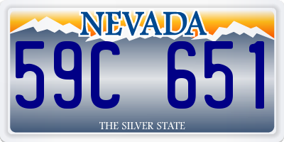 NV license plate 59C651