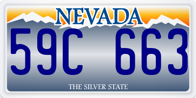 NV license plate 59C663