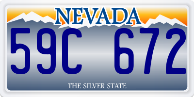 NV license plate 59C672