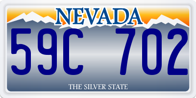 NV license plate 59C702