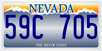 NV license plate 59C705
