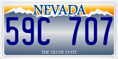 NV license plate 59C707