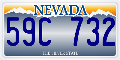 NV license plate 59C732