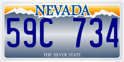 NV license plate 59C734