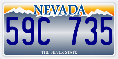 NV license plate 59C735