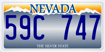 NV license plate 59C747