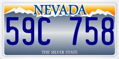 NV license plate 59C758
