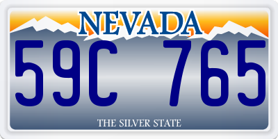 NV license plate 59C765