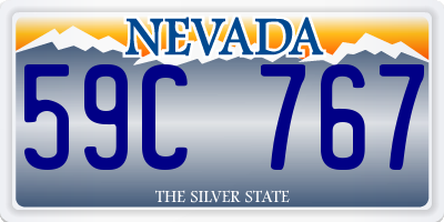 NV license plate 59C767