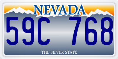NV license plate 59C768