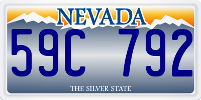NV license plate 59C792