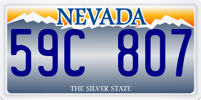 NV license plate 59C807