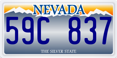 NV license plate 59C837