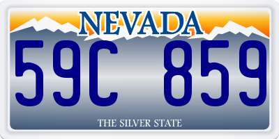 NV license plate 59C859