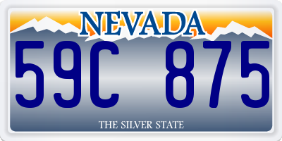NV license plate 59C875