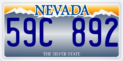 NV license plate 59C892