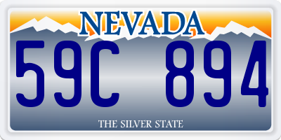 NV license plate 59C894