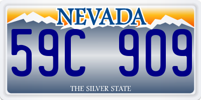 NV license plate 59C909