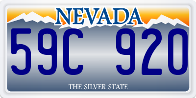 NV license plate 59C920