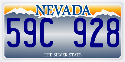 NV license plate 59C928