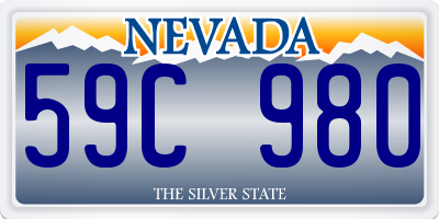 NV license plate 59C980