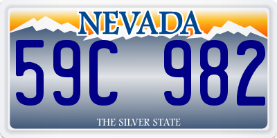 NV license plate 59C982