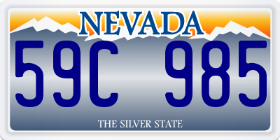 NV license plate 59C985