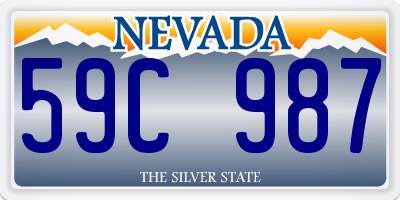 NV license plate 59C987