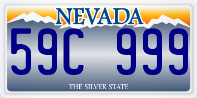 NV license plate 59C999