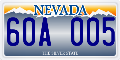 NV license plate 60A005