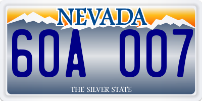 NV license plate 60A007