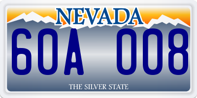 NV license plate 60A008