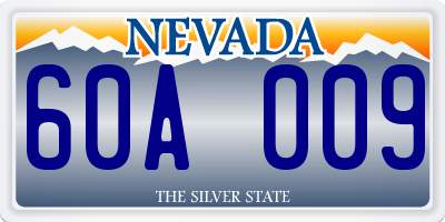 NV license plate 60A009