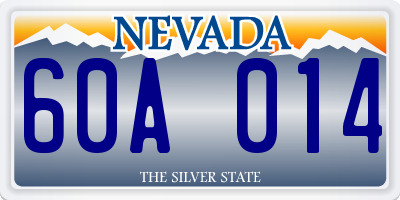 NV license plate 60A014