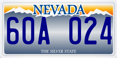 NV license plate 60A024