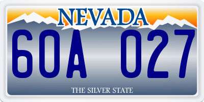 NV license plate 60A027