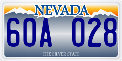 NV license plate 60A028