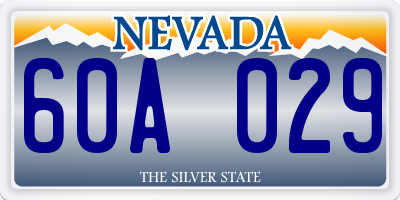 NV license plate 60A029
