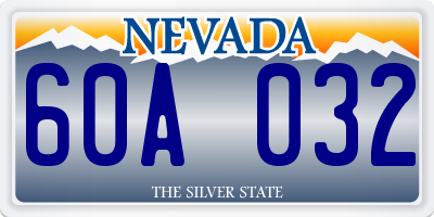 NV license plate 60A032