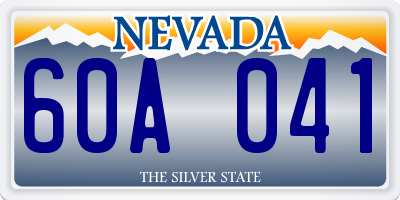 NV license plate 60A041