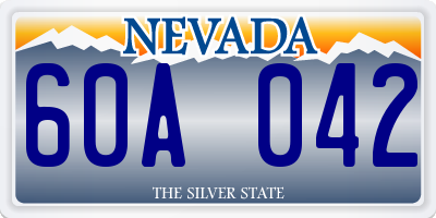 NV license plate 60A042