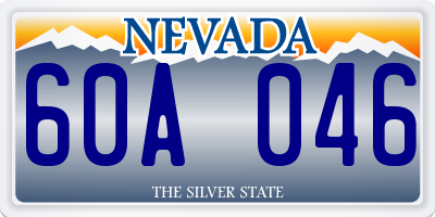 NV license plate 60A046