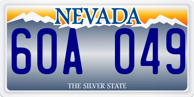 NV license plate 60A049