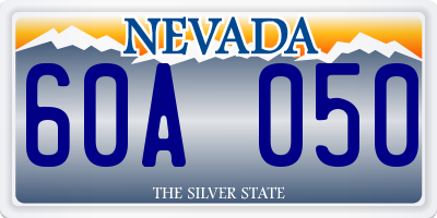 NV license plate 60A050