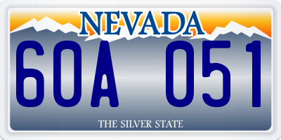 NV license plate 60A051