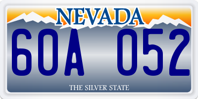 NV license plate 60A052