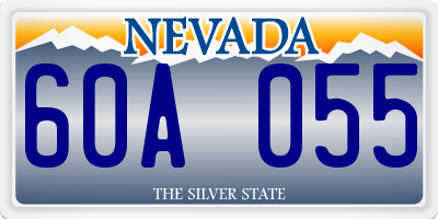 NV license plate 60A055