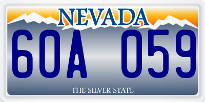 NV license plate 60A059