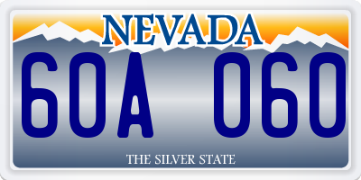 NV license plate 60A060