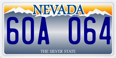 NV license plate 60A064